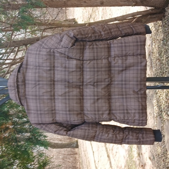 Columbia Brown Plaid Puffer Jacket 60% Down 40%feather Sz M - Picture 8 of 11
